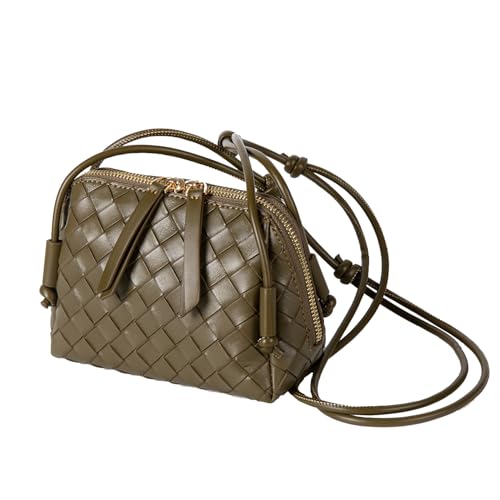 JYG Woven Crossbody Bags for Women PU Leather Handwoven Shoulder Bag Mini Clutch Purses with Adjustable Strap 2025