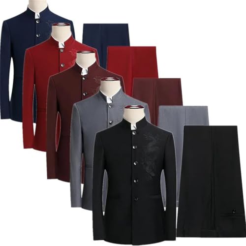 Men Suit Two Piece Single Breasted Lapel Coat with Trousers Wedding/Party/Business Suits2