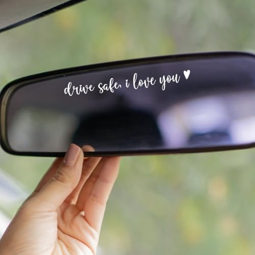 Image of 3X Drive Safe I Love You Sticker For Car Mirror - I Love You Drive Safe Mirror Sticker - Car Window Decals - New Driver Gifts For Men, Women - Cars Accessories