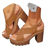 Hbeylia Platform Heels for Women Block Chunky Heel...