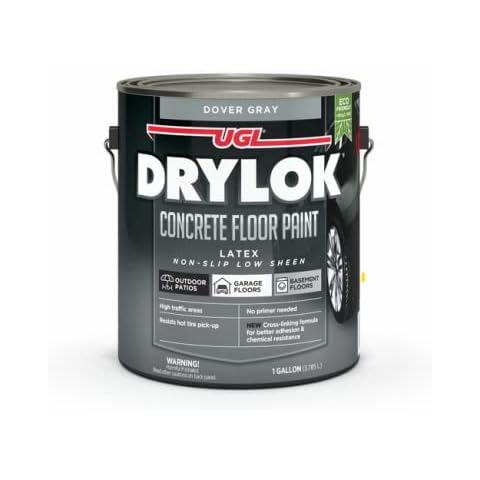 Drylok 43813 Concrete Floor Paint, Non-Slip Dark Tint Base, Gallon - Quantity 2 Cover