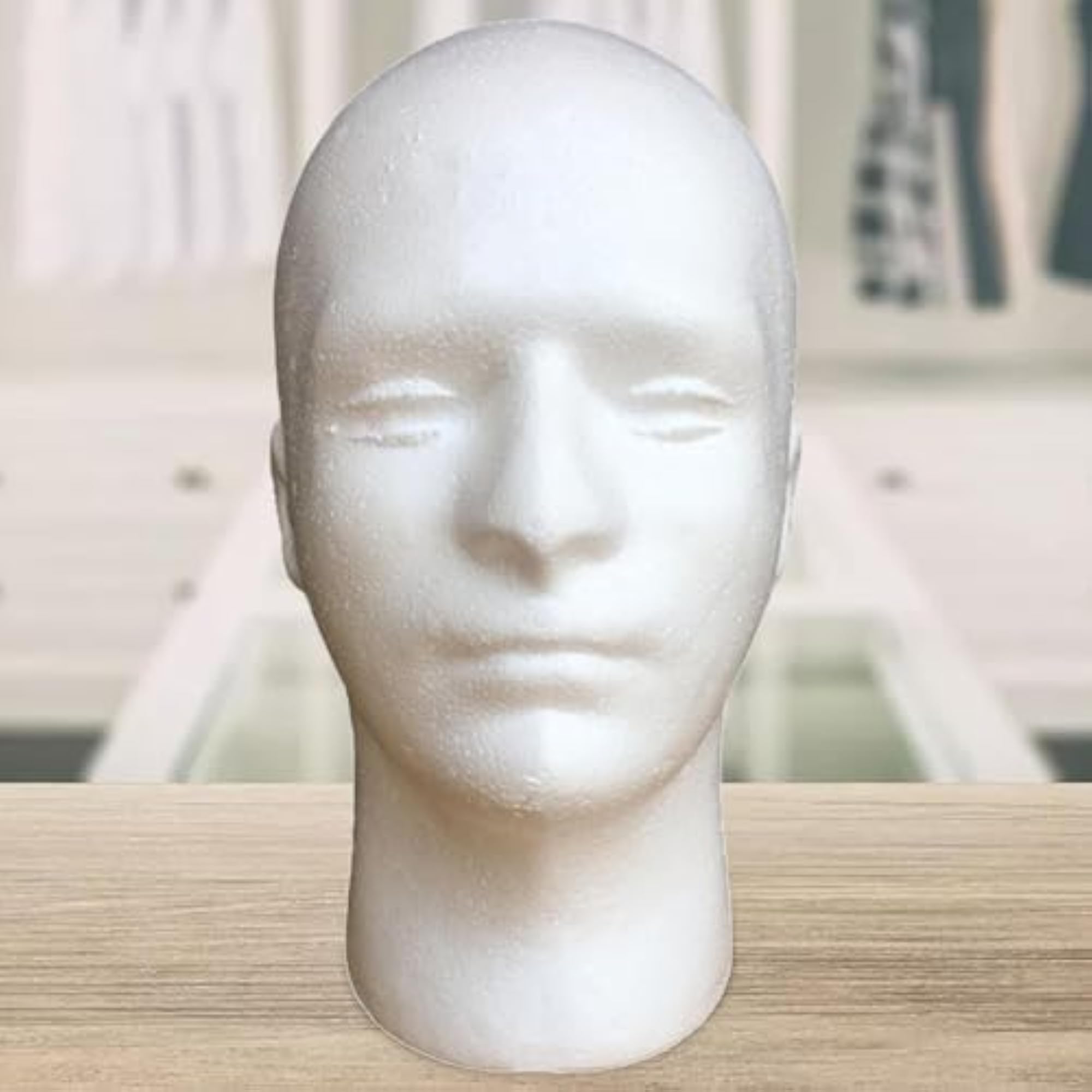 Male Mannequin Head Black Display Stand Model for Headphone Headwear