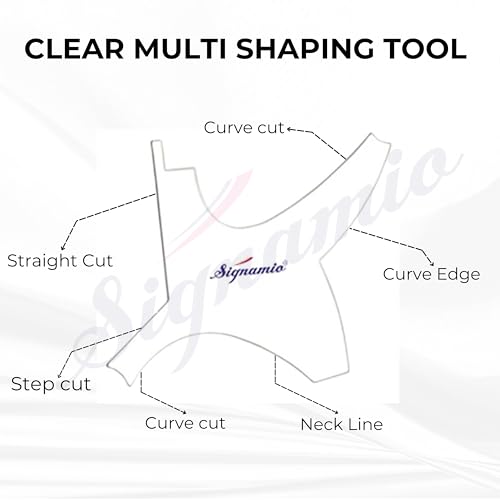 SIGNAMIO All in 1 Multi Purpose Transparent Beard Shaper tool Kit for Men | Beard Shaping Stencil Comb for men styling shave for neck line guide - Grooming kit