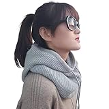  DDMINE Femmes Hiver Bonnet Chapeau Cachemire Femme tricoté écharpe à Capuche Cagoule for Femmes Coupe Laine Casquette (Color : Gray, Size : One Size)