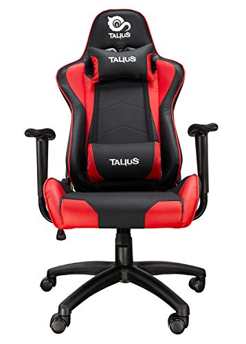 Talius Gecko V2 - Silla Gaming Roja y Negra con Cuero, Ergonomía, Basculante, Alta Densidad y Nylon (Red)