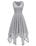 Dressystar Women Lace Dress Asymmetrical Handkerchief Hem Cocktail Party Dresses