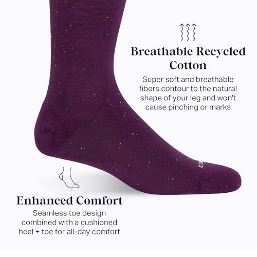 Comrad Recycled Cotton Knee High Socks - 15-20mmHg Graduated Compression Socks - Soft & Breathable Support Socks, Unisex4