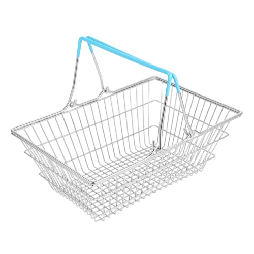 MOLUCKFU Mini Cesta De Compras Para Muñecas, Cesta De Almacenamiento De Alambre De Hierro, Pequeña Cesta De Compras Con Asas Para Mini Muebles De Casa, Decoraciones Para Fiestas Infantiles
