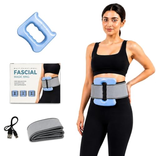 Image of Dealsure Electric Fascia Massage Ring | Rechargeable Deep Tissue Massager with 5 Speed Settings & 3 Modes | Belly Fat Burner Machine | Hands-Free Full Body Relaxation for Men & Women