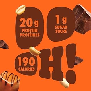 Pure Protein Bars - Nutritious, Gluten Free bar, made with Whey protein blend - low sugar, protein snack. Deliciously satisfying. Made in Canada, Chocolate Peanut Caramel (Pack of 6)