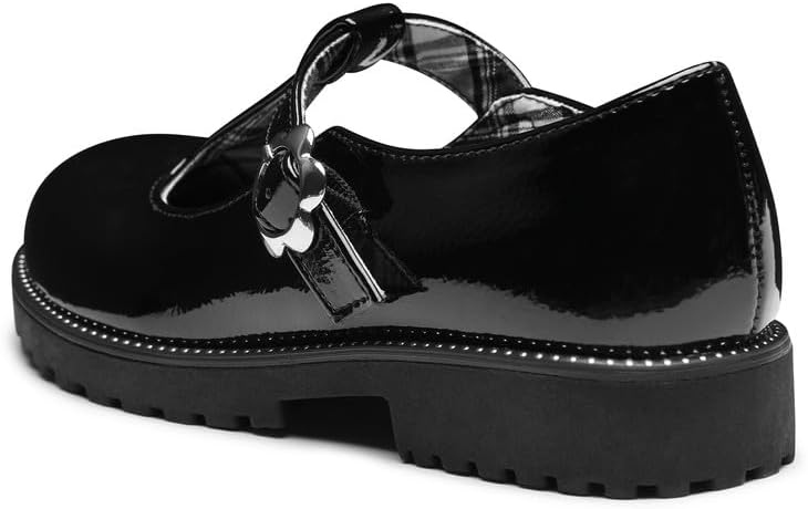 HOMEHOT Girls Mary Jane Dress Shoes with Metal Buckle Strap, Plaid Lining School Party Shoes - Image 6