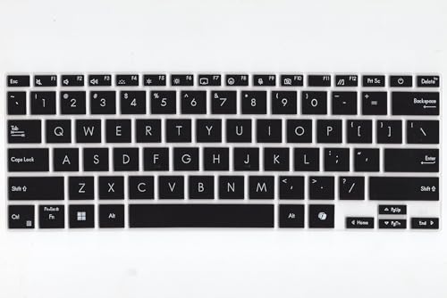 Image of Saco Keyboard Cover for 2025 2024 ASUS Zenbook S14 OLED UX5406 14 Inch AI Copilot PC | ASUS Zenbook S16 (UM5606) 16 Inch Copilot PC - Black