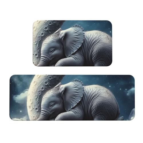 Tapetes de cocina acolchados The Elephant On The Moon para un hogar cómodo y elegante 2