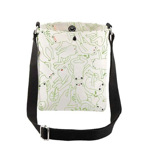 CMNIM Frog Gifts for Frog Lovers Crossbody Bag Frog Moods Travel Shoulder Bag Cute Frog Pattern Handbag Toad Animal Gifts