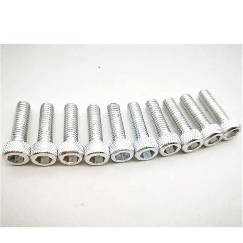 Tornillos M6 de sujeción hexagonal de 2cm color plata para motos Yamaha y Suzuki 10 unidades