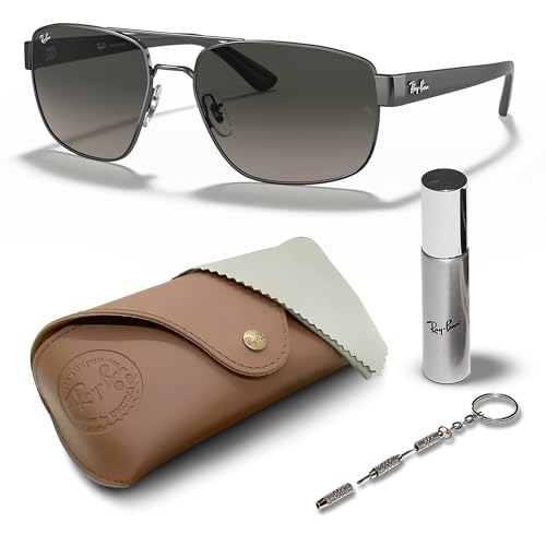 Ray-Ban RB3663 Square-Round Shaped Sunglasses for Men & Women with Official RAYBAN Eyewear Kit