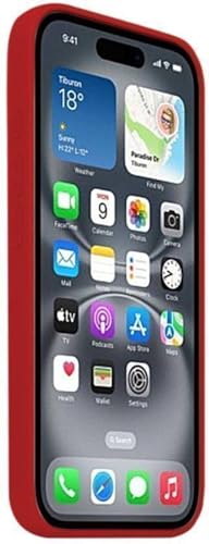 Image of Premium Liquid Silicone Case for iPhone 16 Pro - Slim Full Body Protective Back Cover with Soft Microfiber Lining, Anti-Slip Grip Scratch Resistant Phone Case (Red)