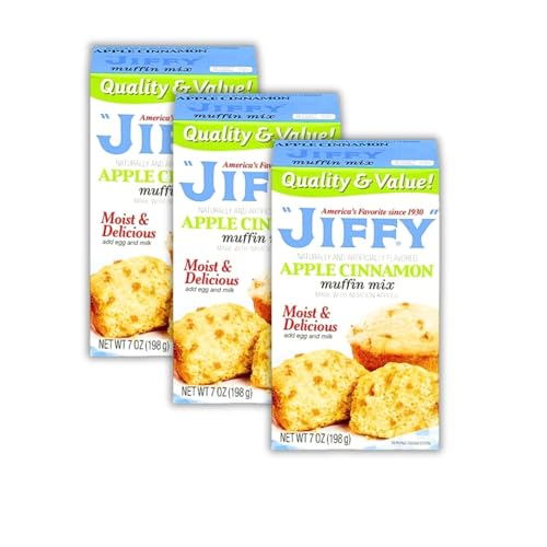 Jiffy Baking Muffin Mix - 3 boxes (Apple Cinnamon 7oz)