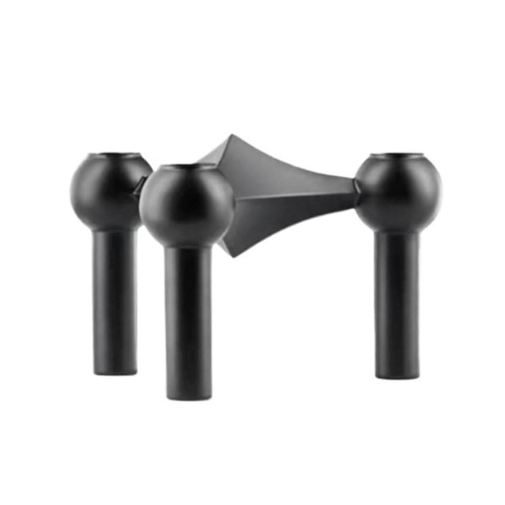 Vintage candle holder Metal 3-Arm Candle Holder Stackable Home Decor Accent Fragrance Base Stand for Candlelit Dinners(Black)
