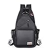 Crossbody Backpack Convertible Sling Bag for Women Men with Adjustable Strap Small Casual Daypack for Hiking Traveling (Small, 11-Inch, Black)