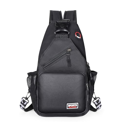 Crossbody Backpack Convertible Sling Bag for Women Men with Adjustable Strap Small Casual Daypack for Hiking Traveling (Small, 11-Inch, Black)