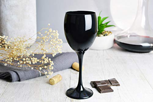 Foto von Sendez Weingläser Set 300ml im 6er-Pack Schwarze Rotweingläser Weißweingläser Weinkelch