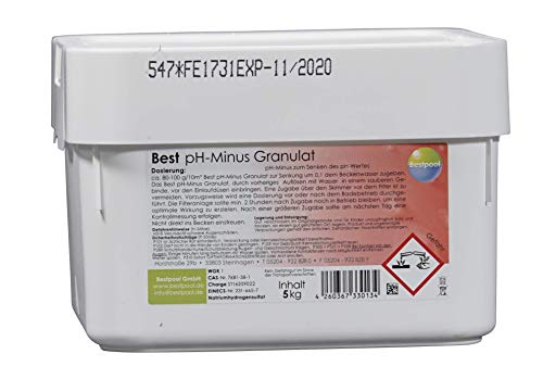 pH-Senker pH Minus Granulat 5kg für Pool Schwimmbad Whirlpool Wasseraufbereitung Cover