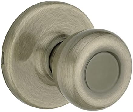 Kwikset Tylo Hallway/Closet Passage Door Knob with Microban Antimicrobial Protection in Antique Brass - 92001-566