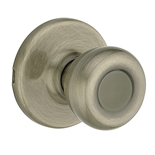 Kwikset Tylo Hallway/Closet Passage Door Knob With Microban Antimicrobial Protection In Antique Brass - 92001-566 #TOP2