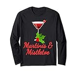 Martinis and Mistletoe Funny Christmas Tshirt Long Sleeve T-Shirt