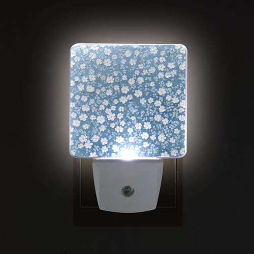 Lámpara de noche LED con sensor de luz azul clara miniatura 2