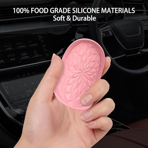 Image of ME.FAN Car Coasters for Cup Holders [4 Pack] - 2.75In Silicone Auto Mug Mats - Universal Non-Slip Recessed Car Interior AccessoriesPink