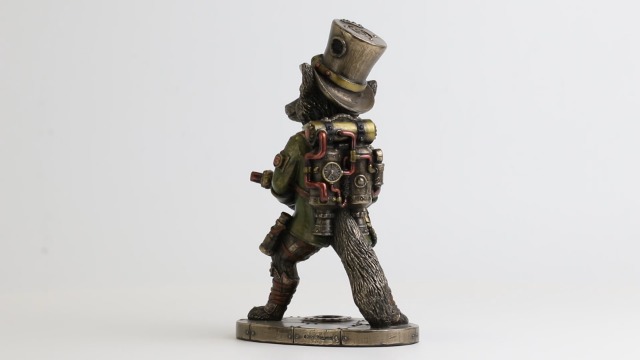 Estatua Resina acabado bronce Steampunk 6.25 in miniatura 6