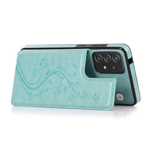 Phone Case for Samsung Galaxy A53 5G 2022 with Tempered Glass Screen Protector Card Holder Wallet Cover Stand Flip Leather Cell Accessories Gaxaly A53 G5 Galaxies 53A SM A536U Cases Women Green by Asuwish - Image 6