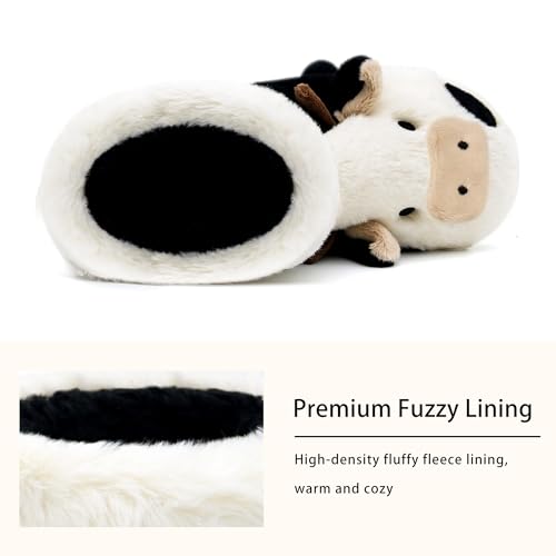 Image of Jerzmy Cute Animal Cow Pig Men Women House Slippers, Comfy Memory Foam Cloudy Soft Slippers Plush Home Shoes for Bedroom Living Room Indoor