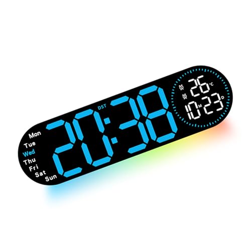 Horloge numérique LED avec double alarme et luminosité réglable - 2