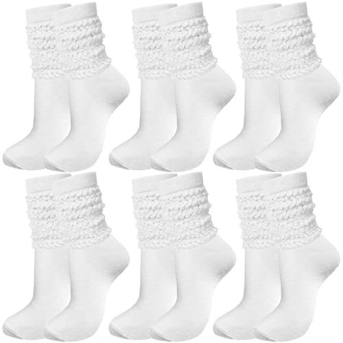 Image of 6 Pairs Slouch Socks for Women, Soft Extra Long Thick High Slouch Slouchy Sock for Women Mothers Gifts