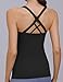 CFRTMTBB Nursing Tank Top for Breastfeeding Sexy Crisscross Back Maternity Sports Bra Fitness Workout Yoga Pregnancy Bra(Black,S)