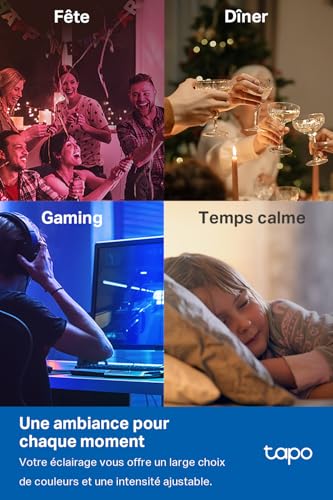 Tapo L430C Slimme LED Kaarslamp – 2-pack – 16 miljoen kleuren – Dimbaar van 1% tot 100% – Instelbare wittemperatuur (2500K–6500K) – Werkt met Alexa & Google Assistant – E14 fitting – Energieklasse F - Afbeelding 4