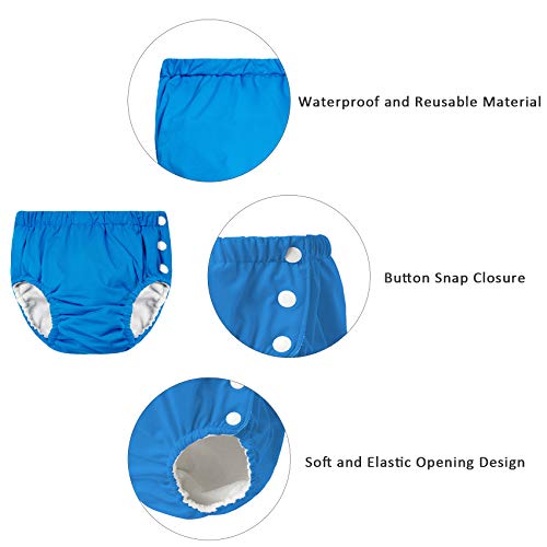 Durio Reusable Swim Diapers Washable Baby Swim Diaper Unisex Infant Toddler Swimming Diapers A White 2-3T #TOP3