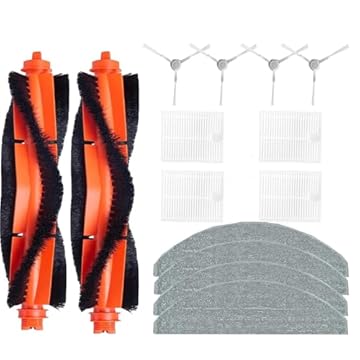Peças de reposição compatíveis com acessórios de aspirador de pó robô Xiaomi S20, escova principal, filtro de escova lateral, pano de esfregão