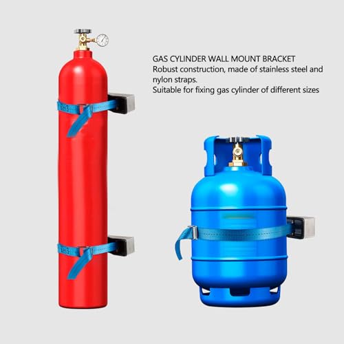 Wandhalterung für Wohnmobil-Gasflaschen, Edelstahl + Nylon, Verstellbarer Nylonbandhalter für Yacht, Halterung mit Sicherheitsgurten für Wohnmobile