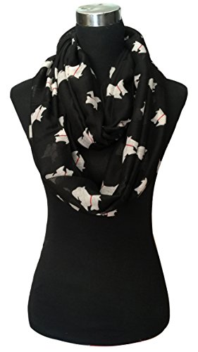 Lina & Lily Little Terrier Scottish Scottie Westie Dog Infinity Scarf, Gift for Dog Lover2