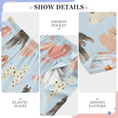 Boys' Pants Colorful Dog Puppies Cute Long Bottoms Jogger Pants Elastic Waist Trousers with Pockets S-XL4