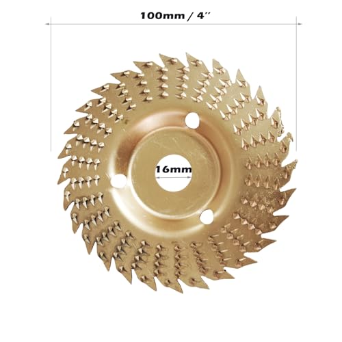 Image of Inditrust 4 Inch Wood Carving Disc Set, Angle Grinder Disc Grinding Wheel Shaping Disc 5 /8 Inch Bore Grinder For Woodworking, Fibreboard, Plywood, Plastic (TAPER) (Flat File Saw shape)