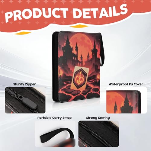Image of 9 Pocket Card Binder for MTG /YGO /PTCG /Game Cards, Holds 720 Cards,Premium Card Collector Book for TCG Players,Toys Gifts for Kids-Red