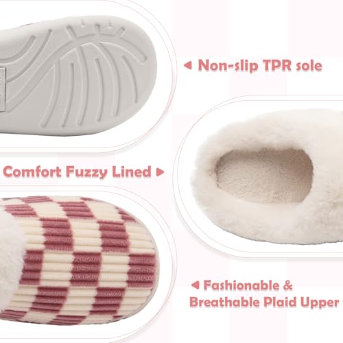 Image of Guyarns House Slippers for Women & Men - Fuzzy, Casual Indoor /Outdoor Shoes with Memory Foam & Faux Fur Lining