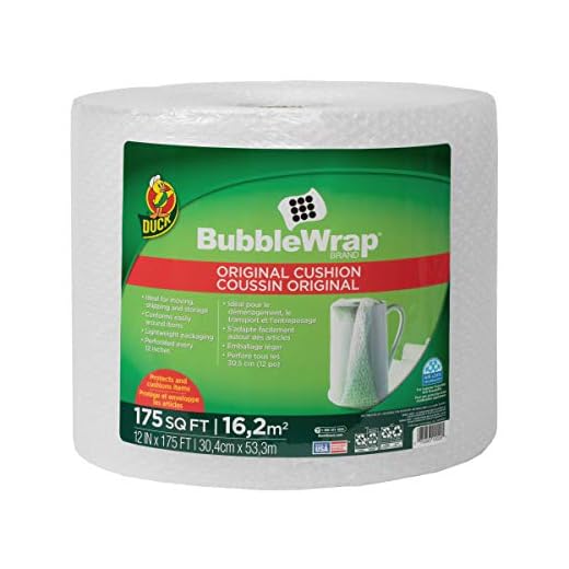 Duck Brand Bubble Wrap Roll, Original Bubble Cushioning, 12" x 175', Perforated Every 12" (1053440), Clear