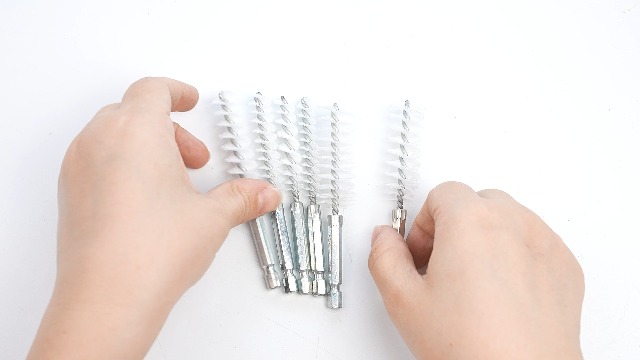 Image of 6PCS Hole Cleaning Brushes Bore Brush for Drill Twisted Wire Cleaning Brush Power Drill Cleaning Wire Brush with 1 /4in Hex Shank for Power Drill Impact Driver (Nylon (White))