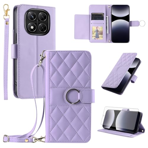Coque Xiaomi Redmi Note 14 Pro 4G portefeuille cuir avec film écran antichoc